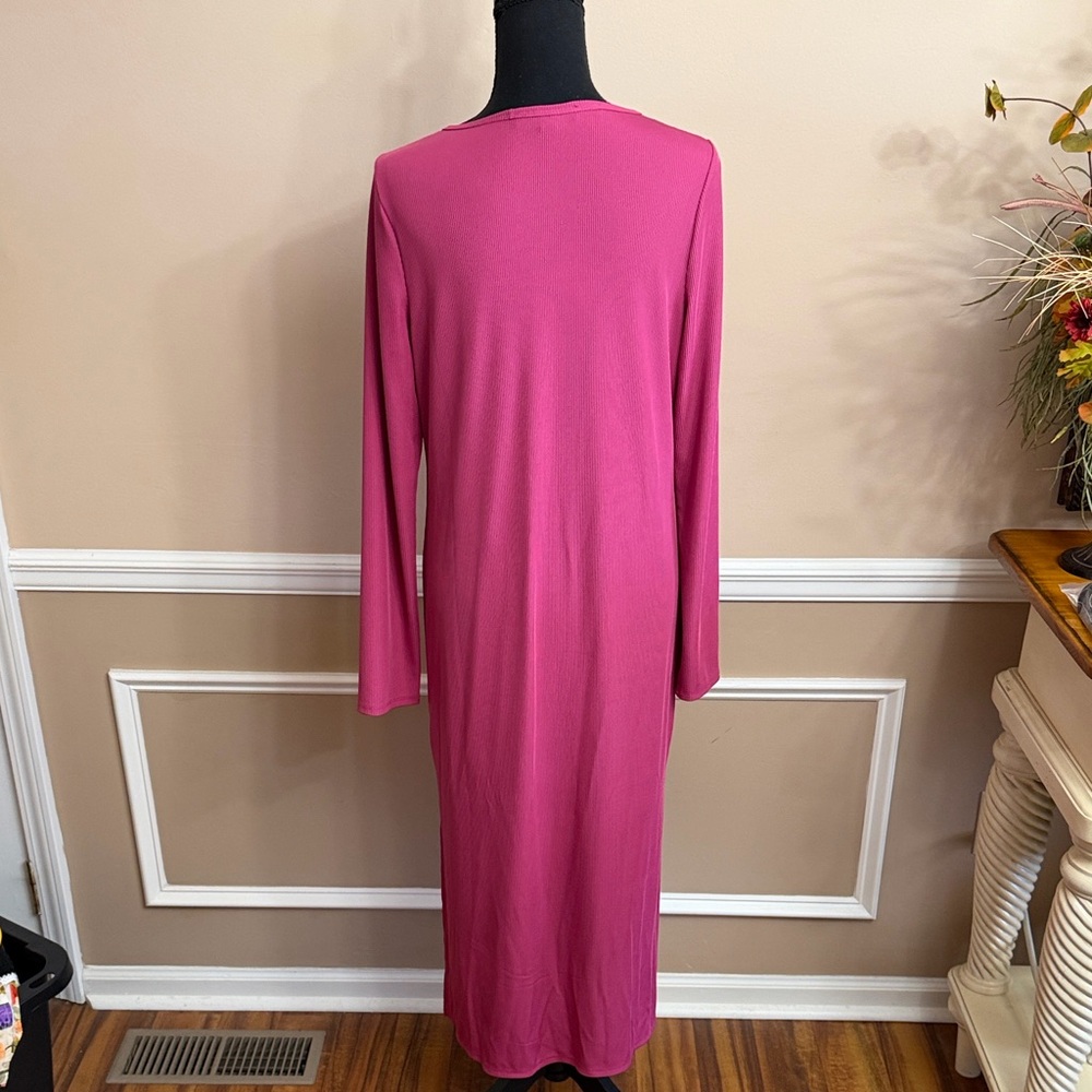 Kate & Mallory Ribbed Magenta Duster - Picture 8 of 12